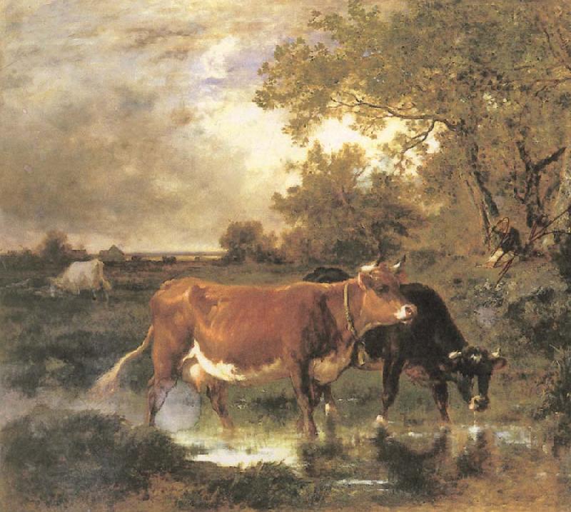 Emile Van Marcke de Lummen Cows in a landscape China oil painting art